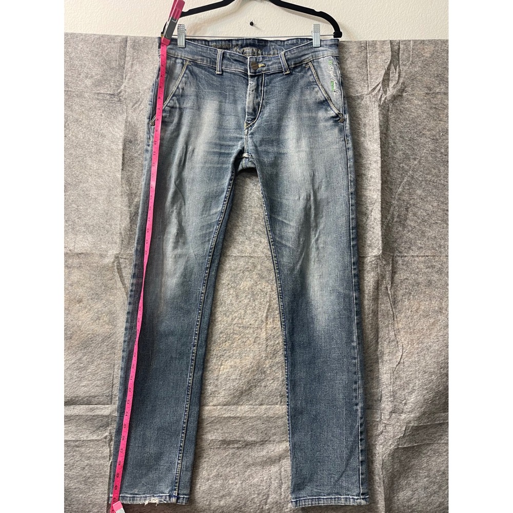 Kozan Medium Wash Straight Leg Jeans Distressed Streetwear Patches Blue 31x31 - Picture 10 of 16